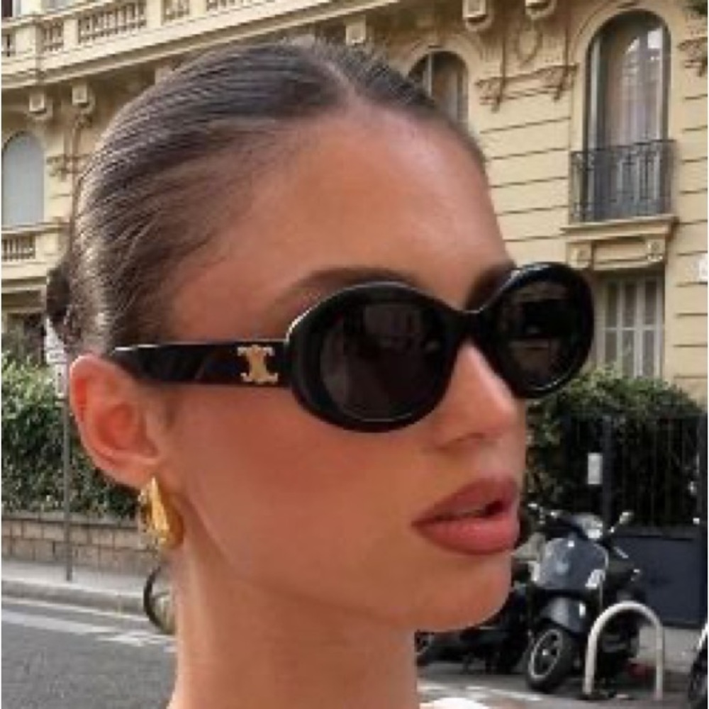 Celine Triomphe Logo Oval Acetate CL40194U Sunglasses - Picture 2 of 11